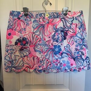 Lilly Pulitzer Colette Scalloped Skort in Prosecco Pink Make A Splash